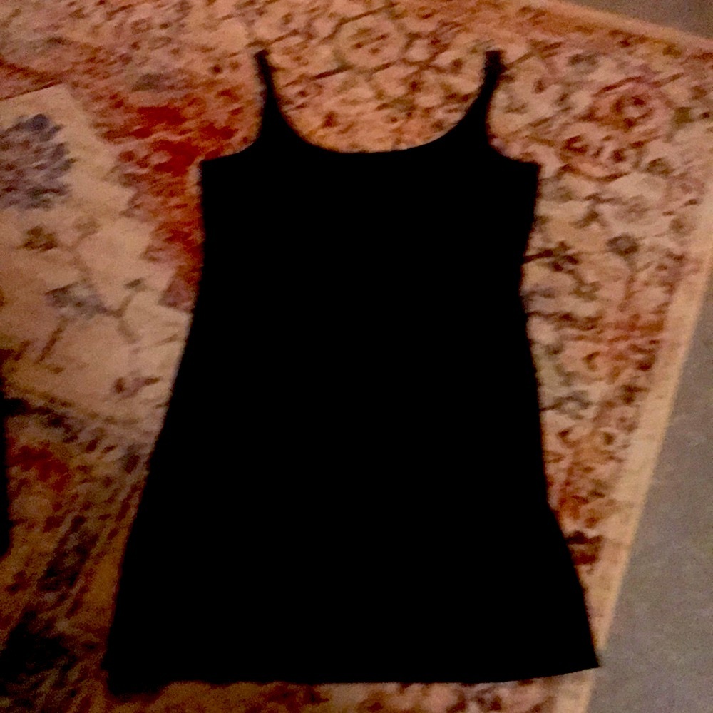 Simple Black Silk Lined, Back Zip - image 1